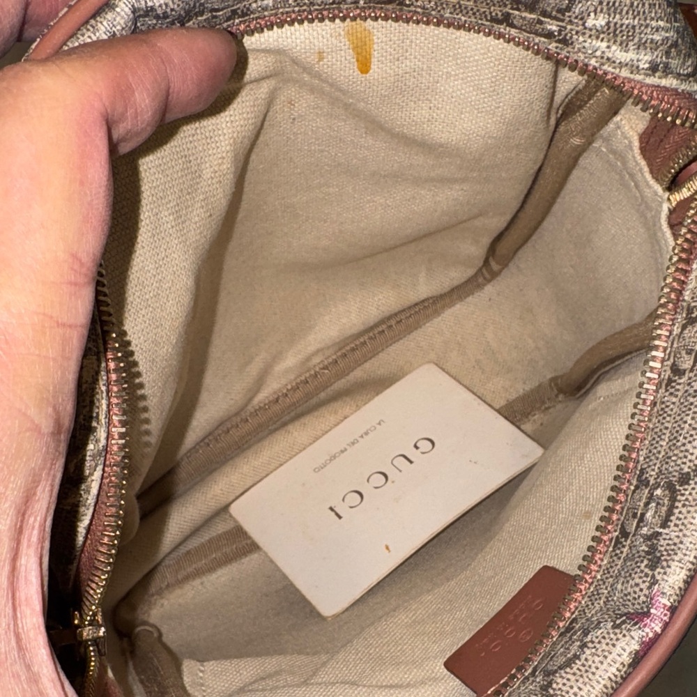 Authentic Gucci Pinkish Brown and Red Patterned Messenger Bag - Picture 12 of 16